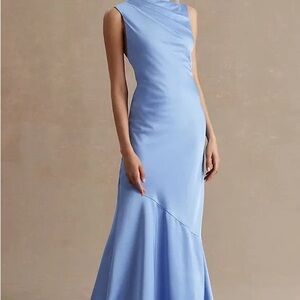 Significant Other Lana Elegant Blue Sleeveless Cowl Neck Dress